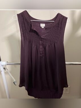 Merona Sleeveless Pintuck blouse - Plum